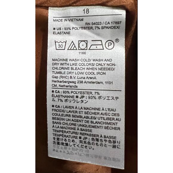 NWT Women's Banana Republic Brown Sculpted Stretch Trousers Size 18 - Picture 10 of 10